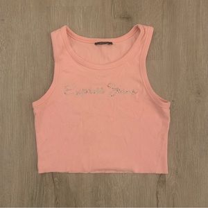 express jeans logo crop top